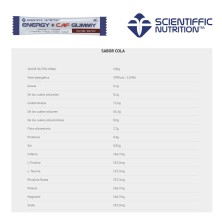 Barrita Energy + CAF Gummy Con Cafeína Cola tabla nutricional