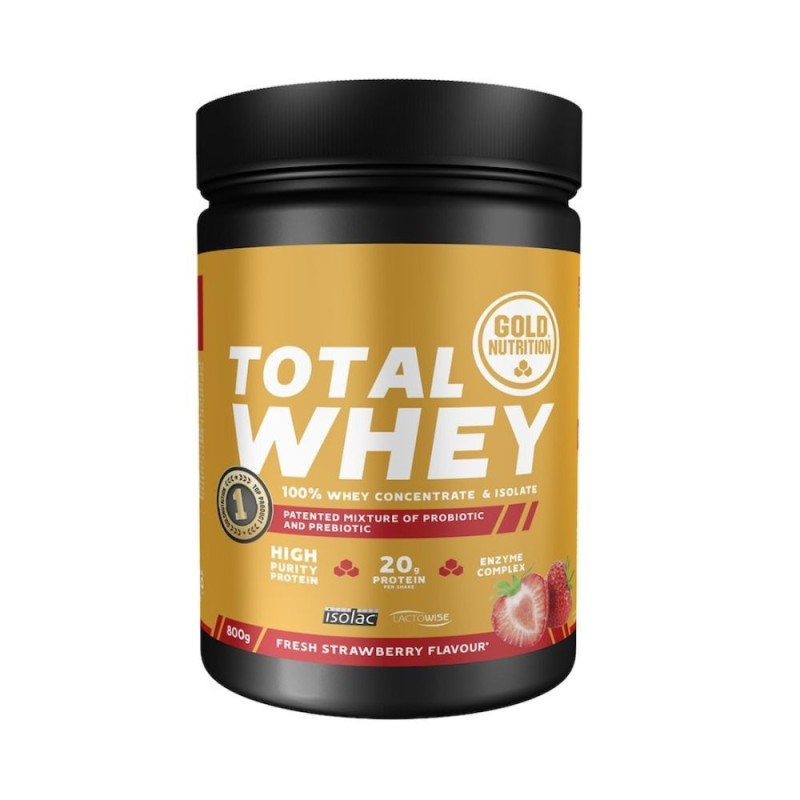 Gold Nutrition Total Whey 800gr fresa sin azucar