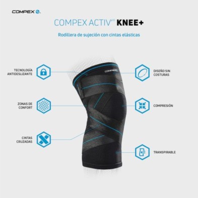Rodillera de compresión Compex Activ Knee+ características