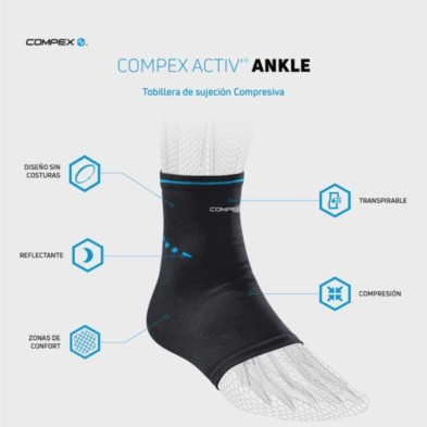 Tobillera de compresión Compex Activ Ankle características