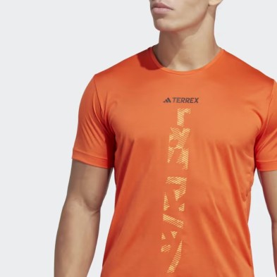 Camiseta manga corta Terrex Agravic Trail Running hombre naranja adidas