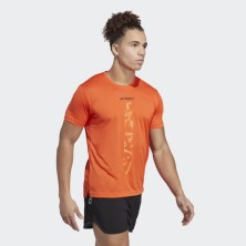 Camiseta manga corta Terrex Agravic Trail Running hombre naranja adidas