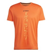 Camiseta manga corta Terrex Agravic Trail Running hombre naranja adidas