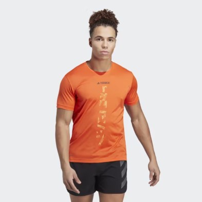 Camiseta manga corta Terrex Agravic Trail Running hombre naranja adidas