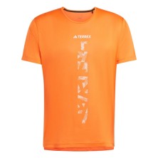 Camiseta manga corta Terrex Agravic Trail Running hombre naranja adidas Semi Impact Orange / White