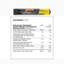 Powerbar Caffeina Boost 25ml Mate & Guaraná tabla nutricional