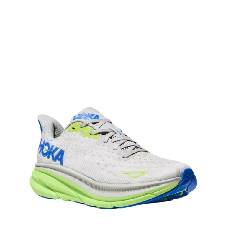 Zapatillas Clifton 9 hombre Stardust / Electric Cobalt HOKA GRIS VERDE