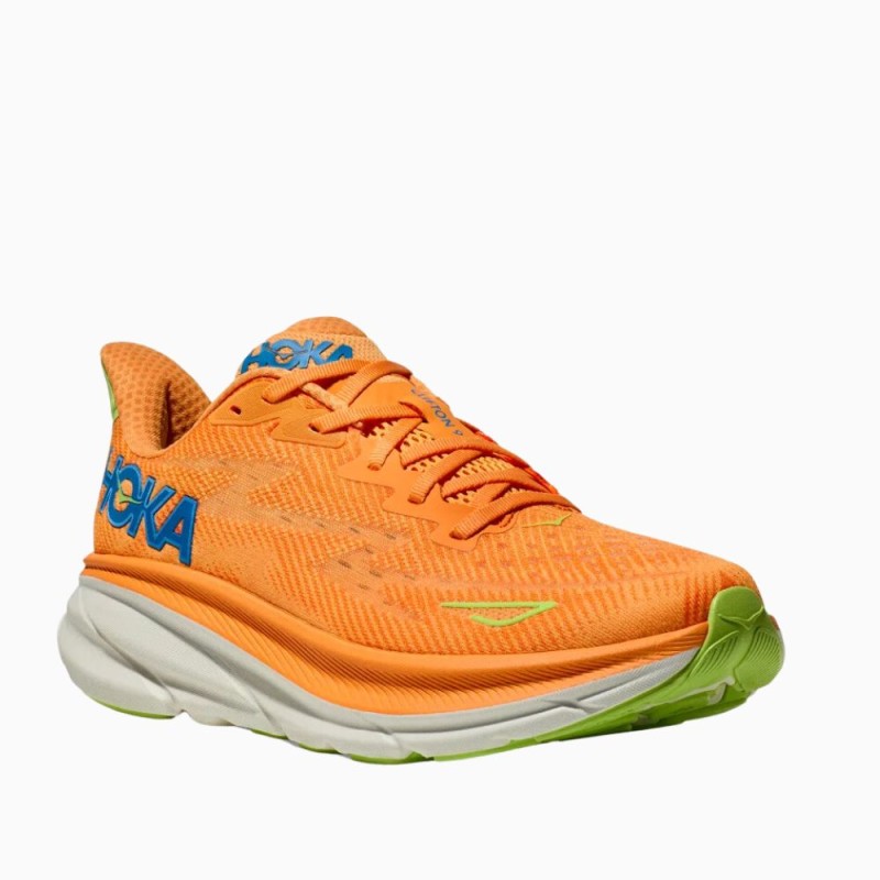 Zapatillas Clifton 9 hombre Solar Flare / Lettuce hoka naranja