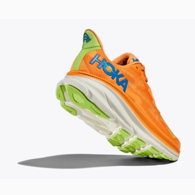 Zapatillas Clifton 9 hombre Solar Flare / Lettuce hoka naranja