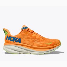 Zapatillas Clifton 9 hombre Solar Flare / Lettuce hoka naranja