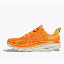 Zapatillas Clifton 9 hombre Solar Flare / Lettuce hoka naranja