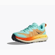 Zapatillas Mafate Speed 4 Mujer Cloudless / Sherbet HOKA NARANJA CELESTE TURQUESA