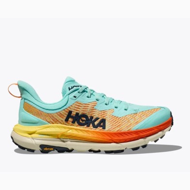 Zapatillas Mafate Speed 4 Mujer Cloudless / Sherbet HOKA NARANJA CELESTE TURQUESA