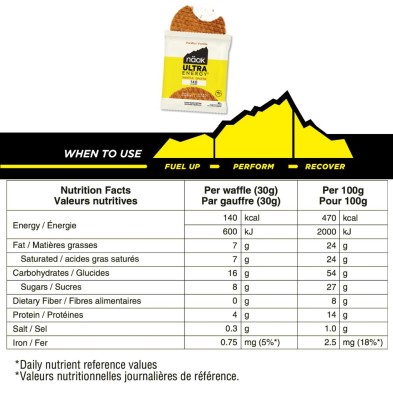 Gofres Ultra Energy 30g Vainilla Näak Waffle  tabla nutricional