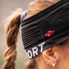 Headband Compressport Spiderweb On/Off con visera negro detalle tejido