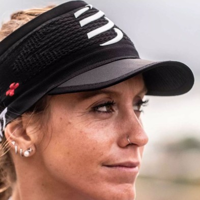 Headband Compressport Spiderweb On/Off con visera Black running