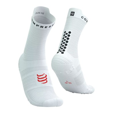 Calcetines Compressport Pro Racing V4.0 Run High White/Black par