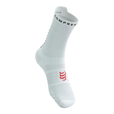 Calcetines Compressport Pro Racing V4.0 Run High White/Black