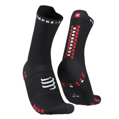 Calcetines Compressport Pro Racing V4.0 Run High Black/Red par