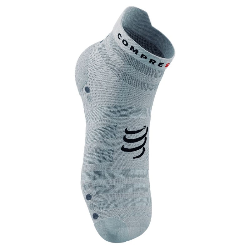 Calcetines Compressport Pro Racing Socks v4.0 Ultralight Run Low White/Alloy