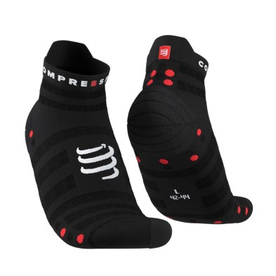 Calcetines Compressport Pro Racing v4.0 Ultralight Run Low negro rojo par