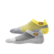 Pack 2 pares de calcetines Vibram 5TOE Athletic No Show Light Grey-Yellow Grey