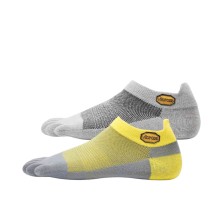 Pack 2 pares de calcetines Vibram 5TOE Athletic No Show Light Grey-Yellow Grey