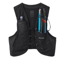 Chaleco running Nnormal Race Vest 5L soft flask y bastones