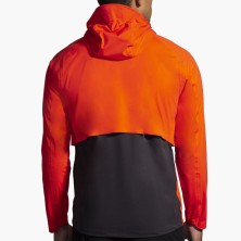 Chaqueta impermeable Brooks High Point hombre rojo negro espalda