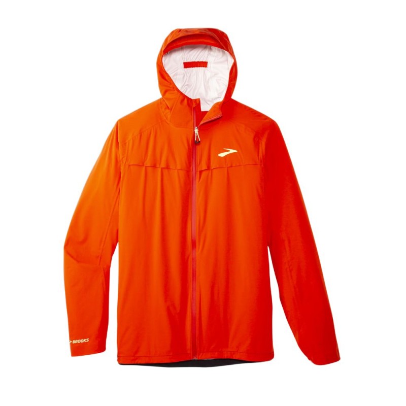 Chaqueta impermeable Brooks High Point hombre Cherry tomato/Phantom grey