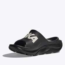 Sandalias Hoka Ora Athletic Slide negro logo blanco