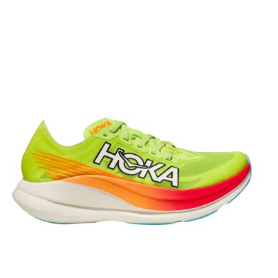 Zapatillas Hoka U Rocket X 2 Lettuce/Solar Flare perfil