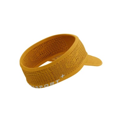 Headband Compressport Spiderweb On/Off con visera saffron cinta con visera