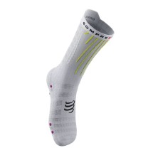 Calcetines Compressport Aero socks White/Safe Yellow/Neo Pink