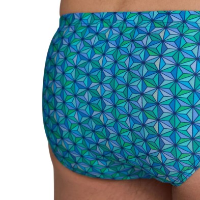 Bañador slip Arena Performance Starfish swim brief Turquesa detalle estampado