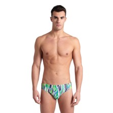 Bañador slip Arena Swim Briefs Allover Hombre Green Quartz