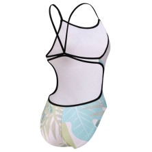 Bañador de natación Light Floral mujer Lace Back white/black