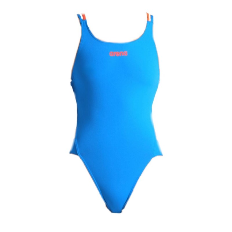 Bañador de natación Team Swim Tech Blue River/Bright coral arena