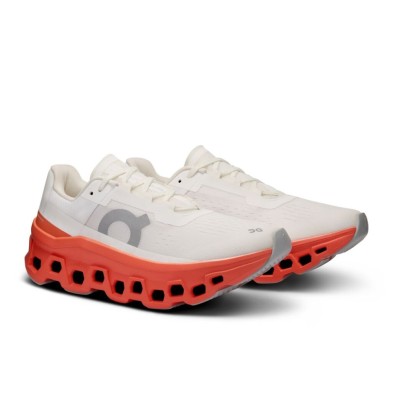 Zapatillas Cloudmonster Mujer White/Flame ON RUNNING