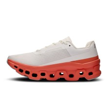 Zapatillas Cloudmonster Mujer White/Flame ON RUNNING