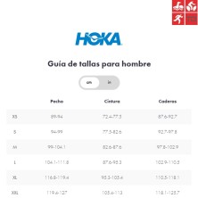 Hoka tallajes ropa hombre