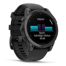 Reloj Multideporte Fenix E Amoled Edition 47mm Acero gris pizarra con Correa de silicona negra garmin