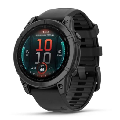 Reloj Multideporte Fenix E Amoled Edition 47mm Acero gris pizarra con Correa de silicona negra garmin