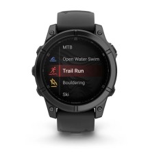 Reloj Multideporte Fenix E Amoled Edition 47mm Acero gris pizarra con Correa de silicona negra garmin