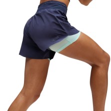 Pantalón running Hoka Skyglide Shorts Trail mujer Outer Space con forro