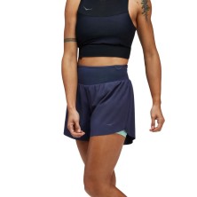 Pantalón running Hoka Skyglide Shorts Trail mujer azul marino verde aguamarina