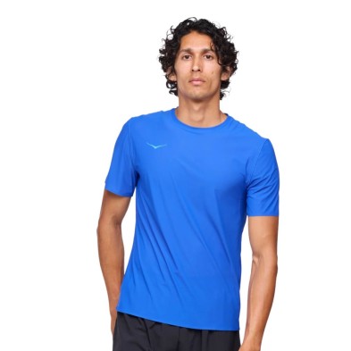 Camiseta M/corta Hoka Airolite Run hombre azul eléctrico