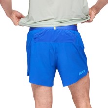 Pantalón running Hoka Glide 5' Shorts con forro hombre Ultramarine detalle bolsillo trasero