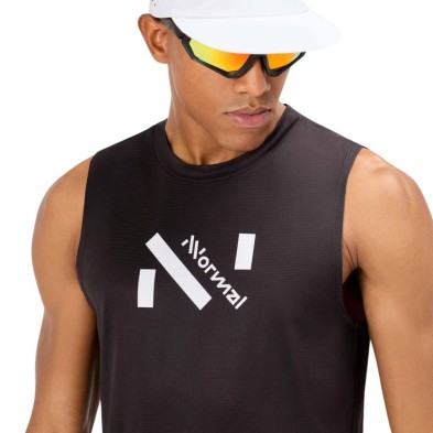 Camiseta sin mangas NNormal Race Tank hombre negra logo grande