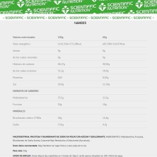 Scientiffic Nutrition NAHCO3 Maltodextrin-Fructose 1Kg Frutos Rojos tabla nutricional